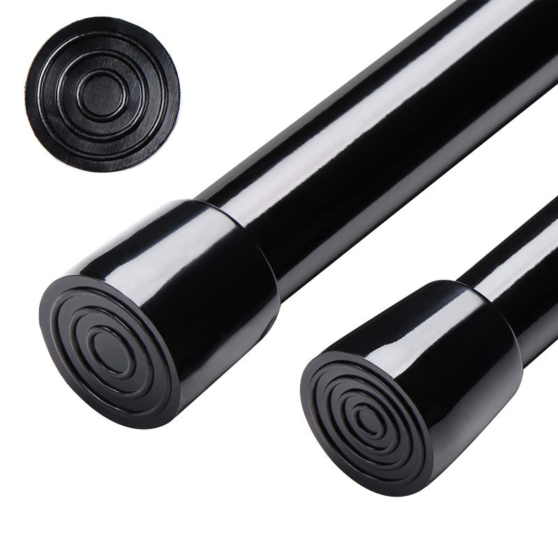 Blu-Pier Tech Tension Rod 24 to 39 inch, 2Pcs Black Tension Rod, Spring Tension Rod No Drilling Adjustable Curtain Rod for Window, Kitchen, Closet, Doorway, Bathroom - Image 1